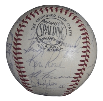 1963 World Series Champion Los Angeles Dodgers Team Signed ONL Giles Baseball With 29 Signatures Including Koufax, Drysdale, Durocher & Alston (JSA)